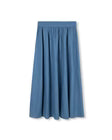 DENIM WIDE ELASTIC BAND MIDI SKIRT