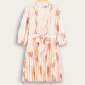 GIRLS FLOWER PLEATED DRESS