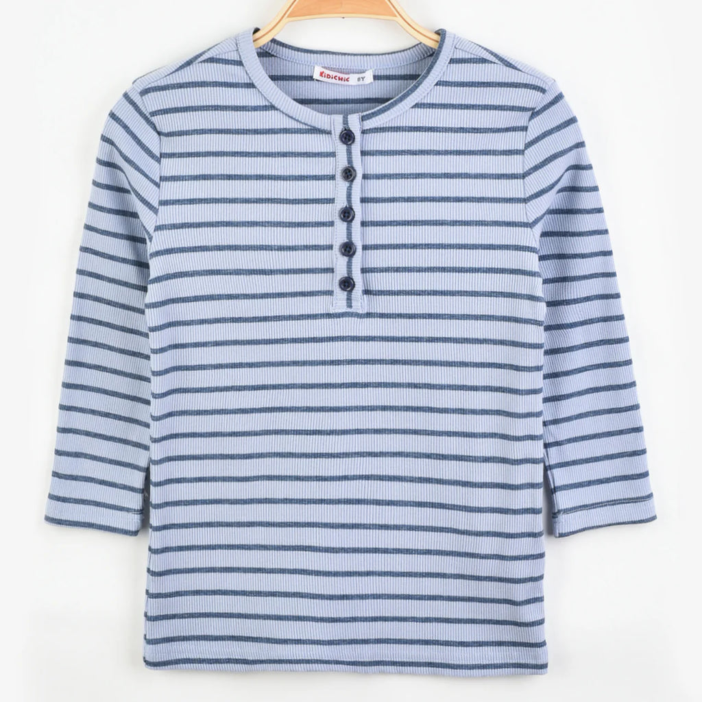 HENLEY STRIPPED TEE