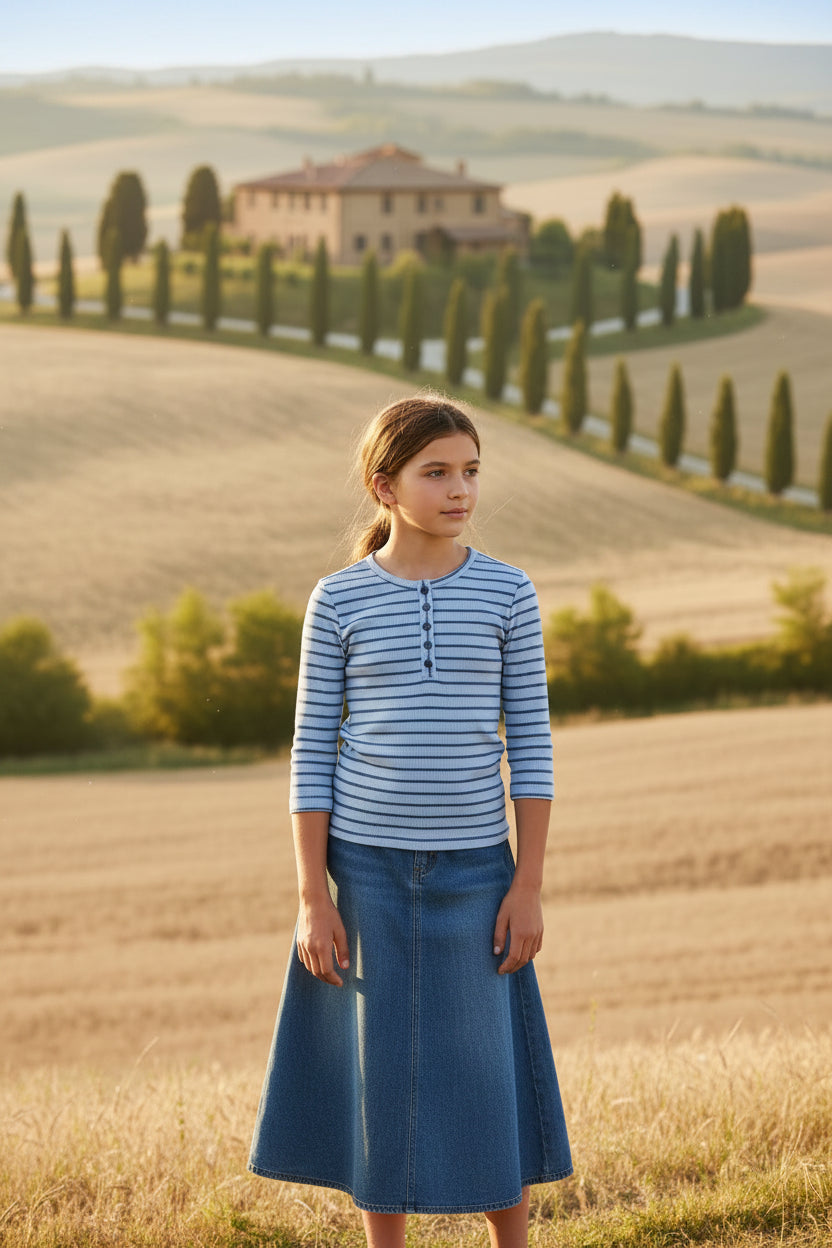 HENLEY STRIPPED TEE