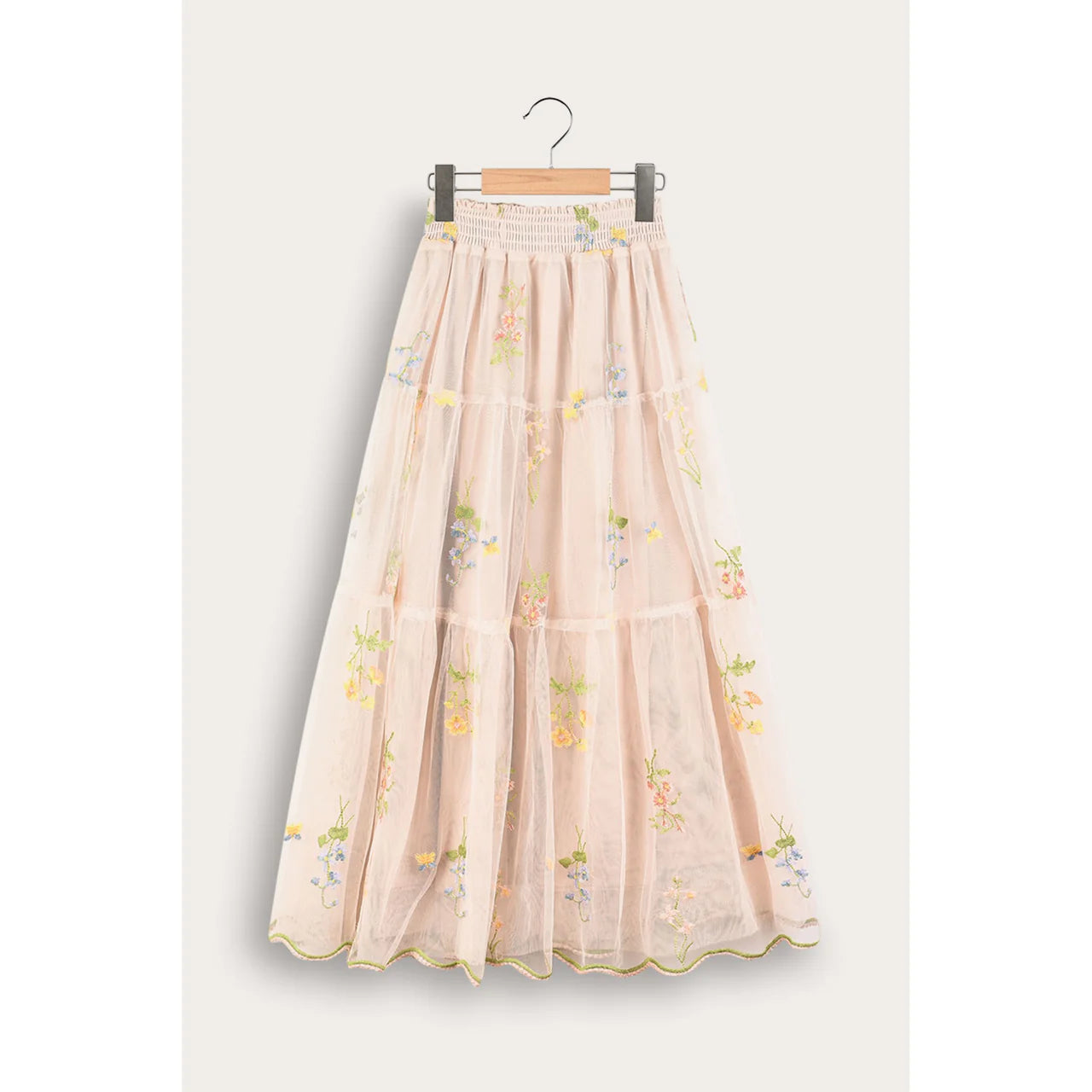 MELANGE FLORAL LACE SKIRT
