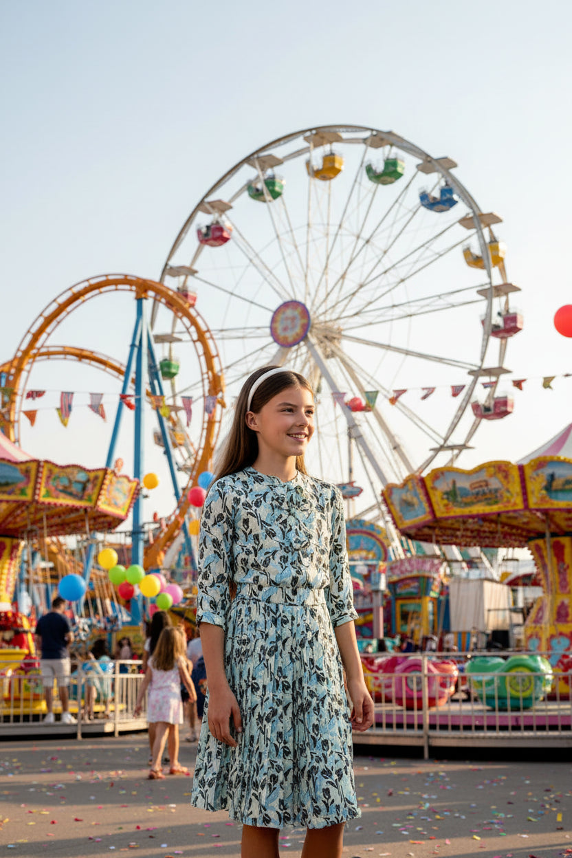 PEONY PLEATED DRESS