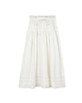TALLY EMBROIDERED SCALLOPED MIDI SKIRT
