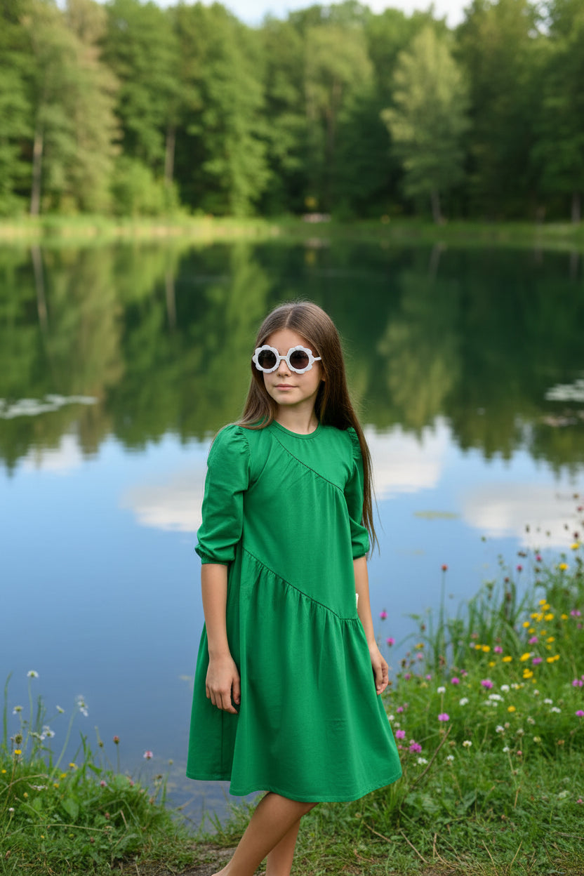 DIAGONAL TIERED DRESS
