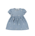 SHORT SLEEVES EMBROIDERED FLOWER DRESS