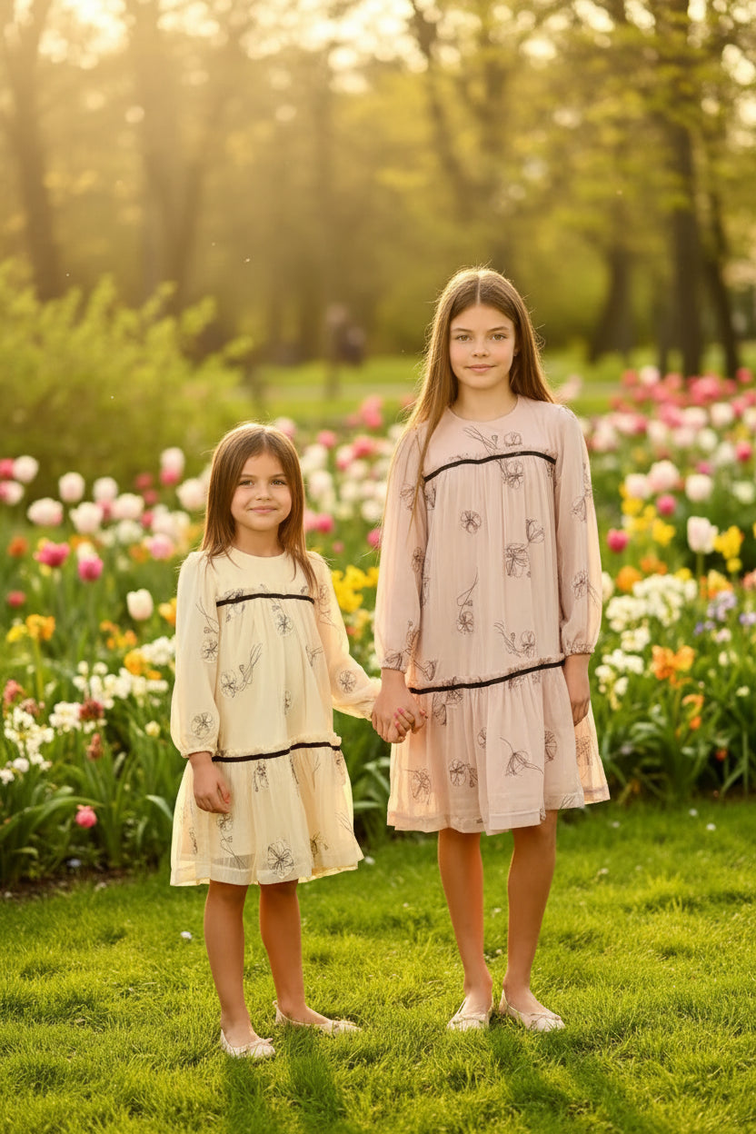 FLOWER CHIFFON DRESS