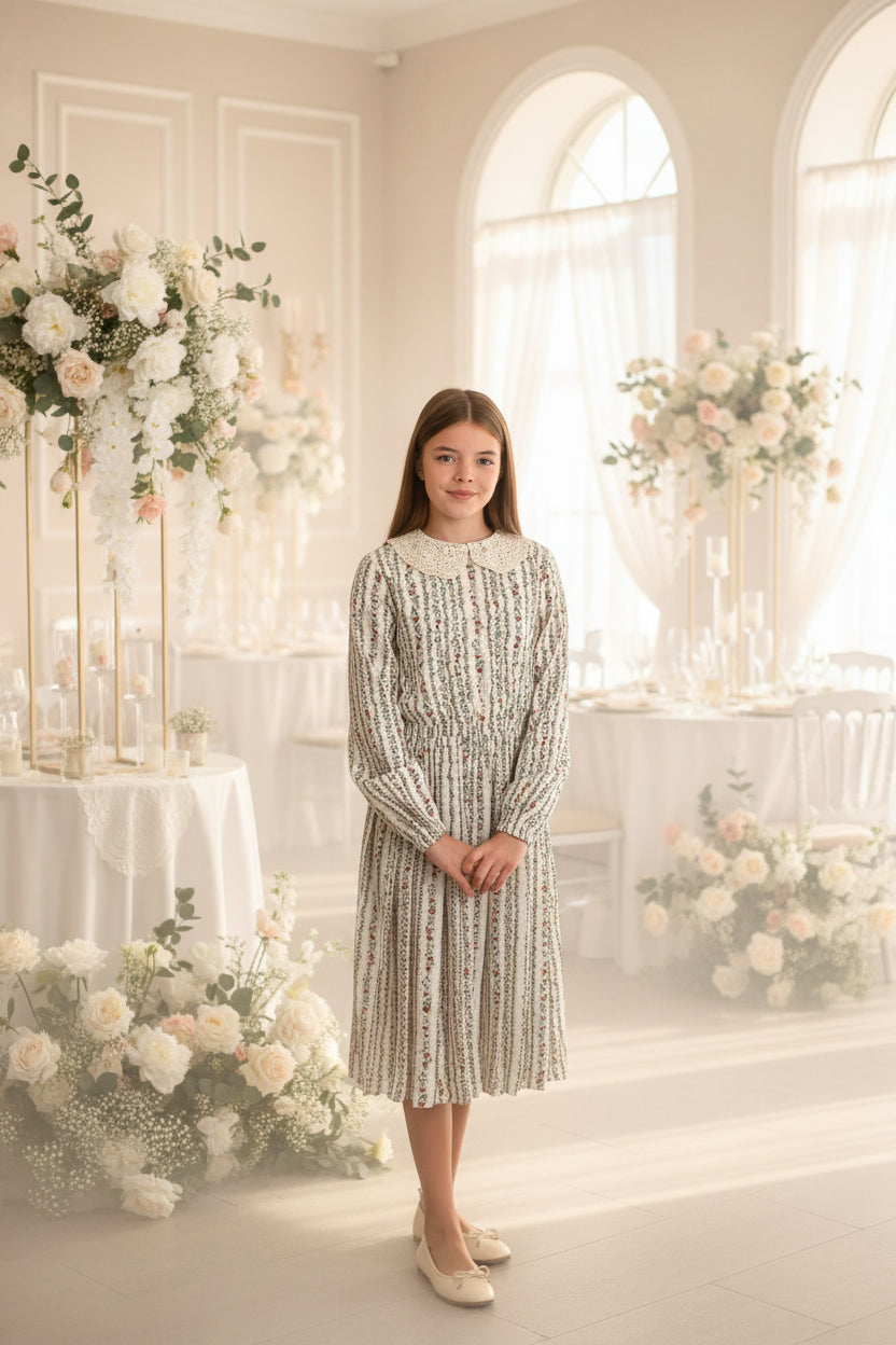 L.S PLEATED COLLAR DRESS