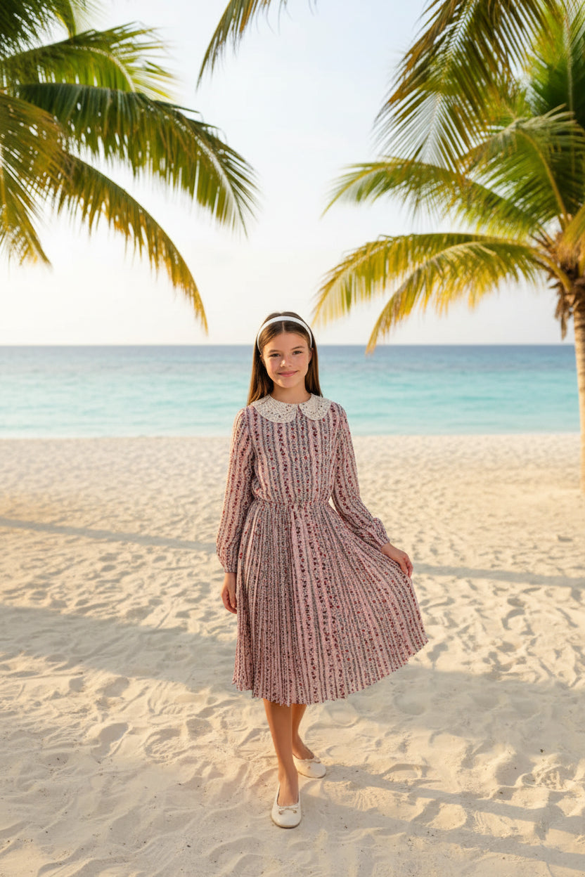 L.S PLEATED COLLAR DRESS